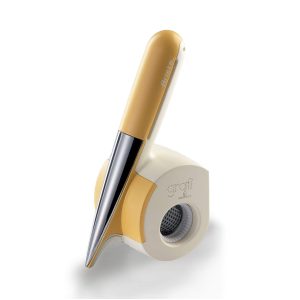 Ariete 457 Gratì Waterproof – Grattugia elettrica Impermeabile – Senza filo – Lavabile sotto acqua corrente – 2 rulli Acciaio Inox – Bianco e Giallo