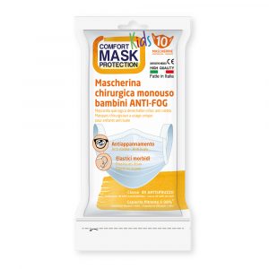 Comfort Mask Mascherine Chirurgiche Kids Elastici Soft Anti Fog Bianche 10pz